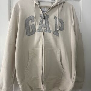 GAP Off-White Hoodie with Gray Logo